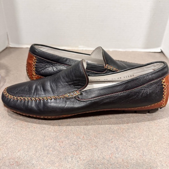 Moreschi Men’s Black and Red Leather Driving Moccasins 8.5 Loafers main image 7